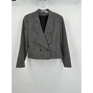 Kirkland Hall Womens‎ Blazer Size 4P Wool Vintage Academia Minimalist Cropped